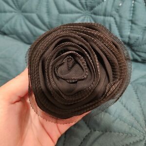 Elegant Black Rose Hair Clip